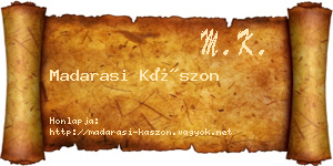 Madarasi Kászon névjegykártya